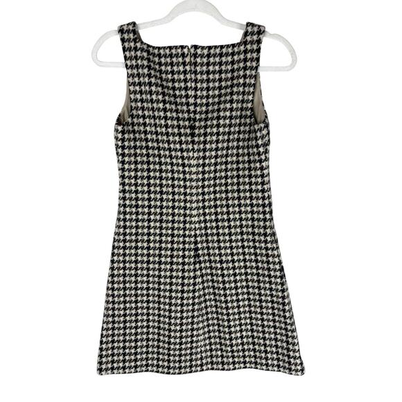 Theory High Square Neck Mini Dress 100% Wool Houndstooth Preppy Chic Office Sz 0 - Picture 6 of 10